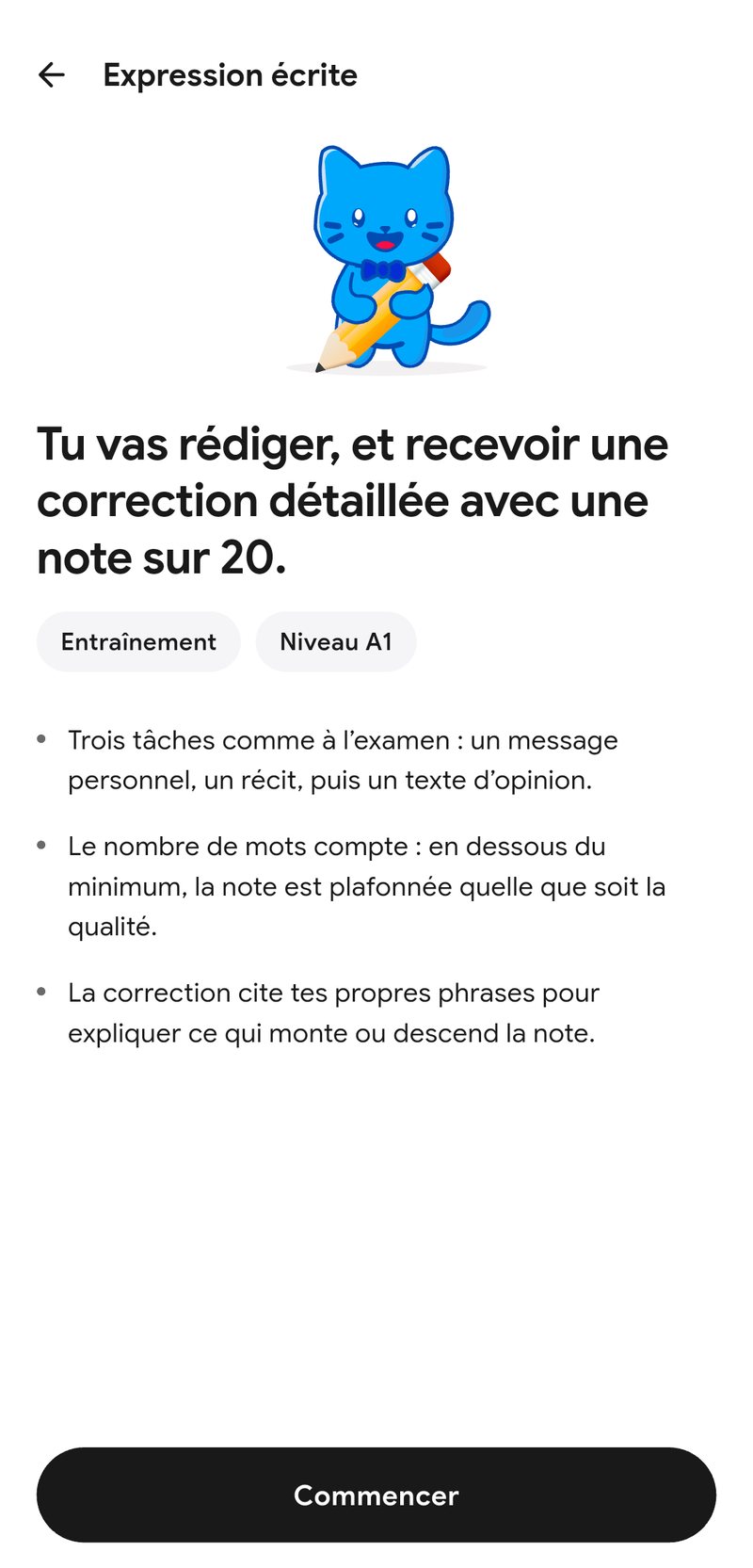 Tu rédiges, on te note sur 20